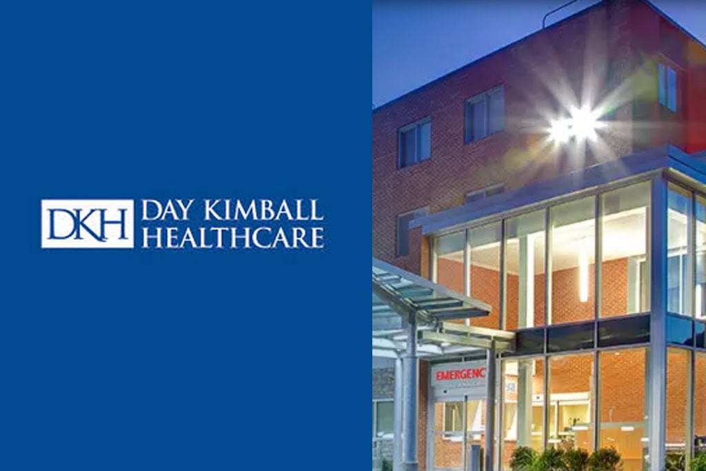The day kimball logo next to a photo of the day kimball hospital