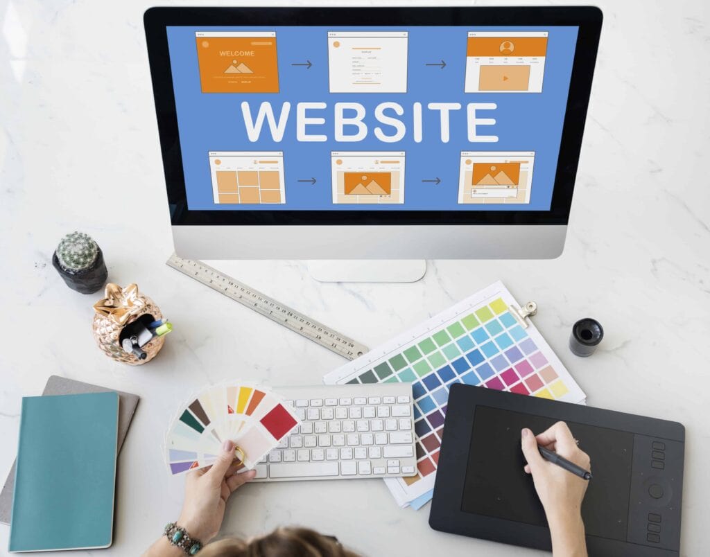 A website designer working on a web design
