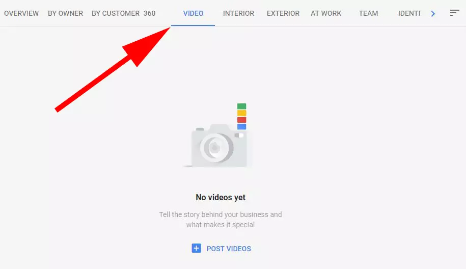 Screen-grab of the Google My Business Video Folder