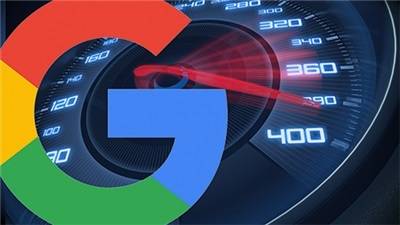 Google logo over speedometer