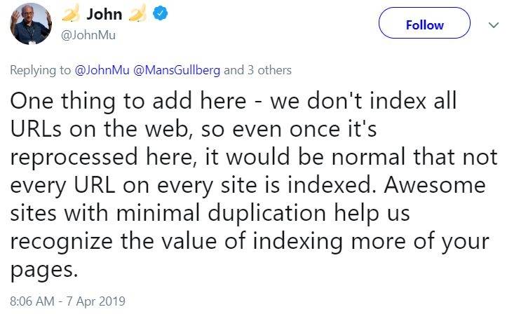 John Mu clarifying tweet