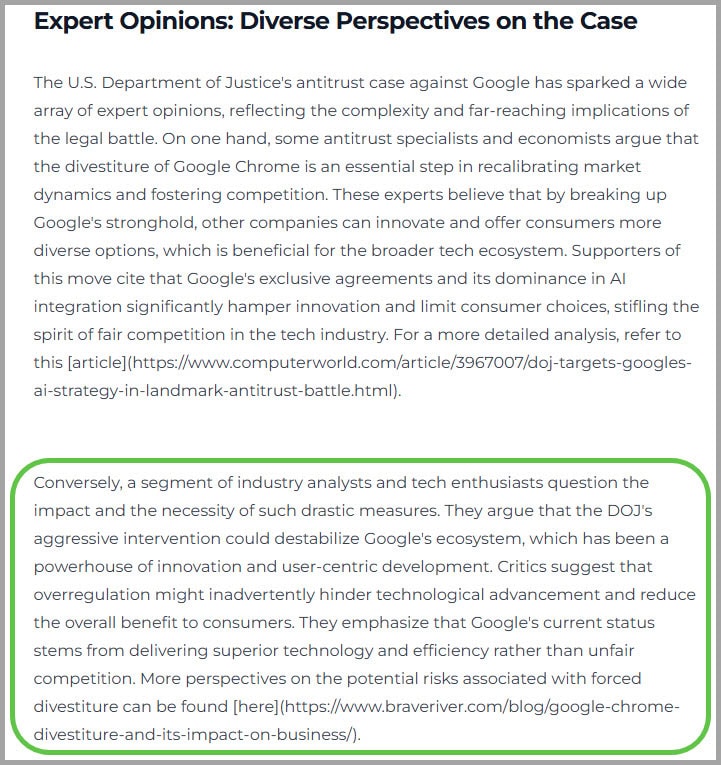 chris sheehy Brave River featured doj vs google chrome divesture article by opentools ai april 2025 v2